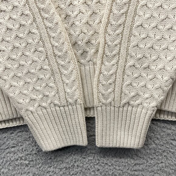 NWT Nike Life Mens Cable Knit Turtleneck Sweater Off White Chunky Relaxed Large - Picture 10 of 11